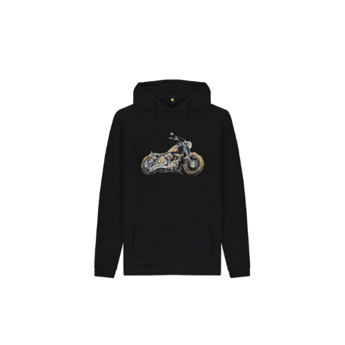 Black Recycled Motorbike Hoodie